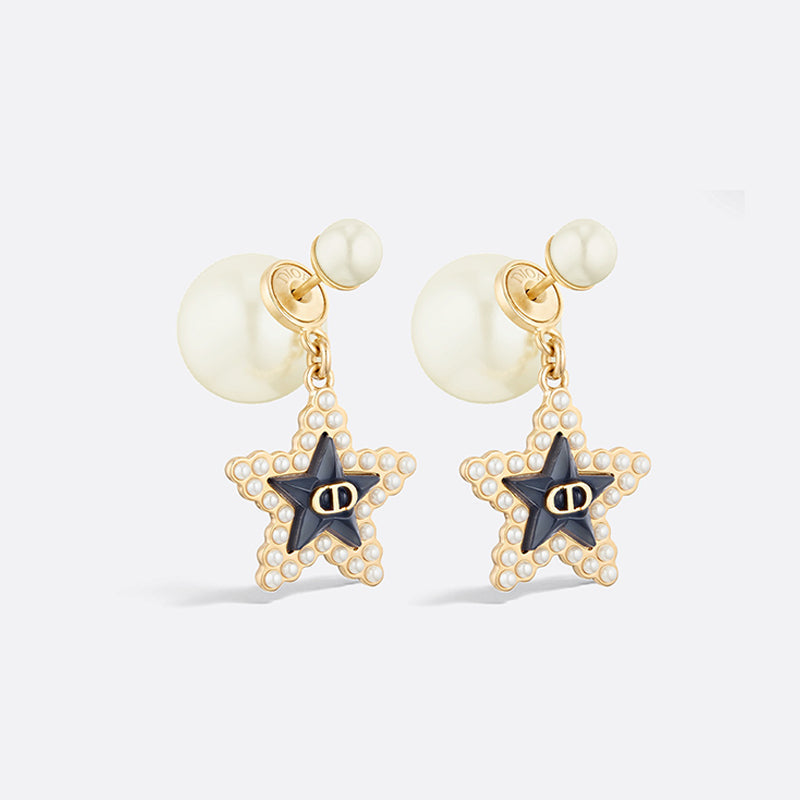 Dior Tribales Star Pearl 18K Gold Earrings