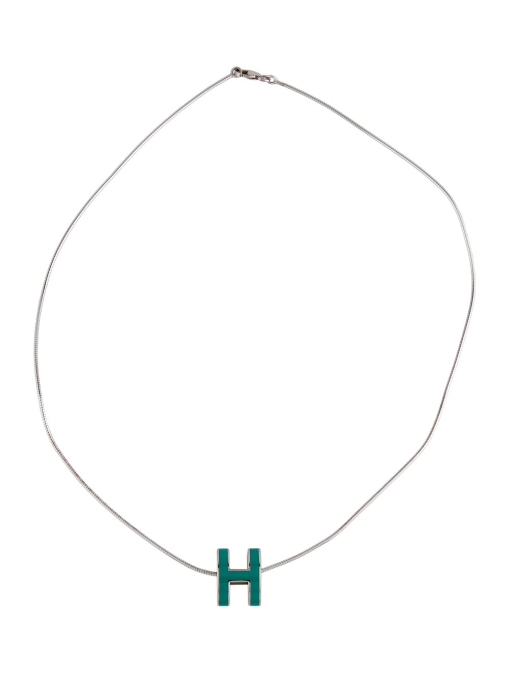 Hermes Mini Pop Green 18K Gold Necklace