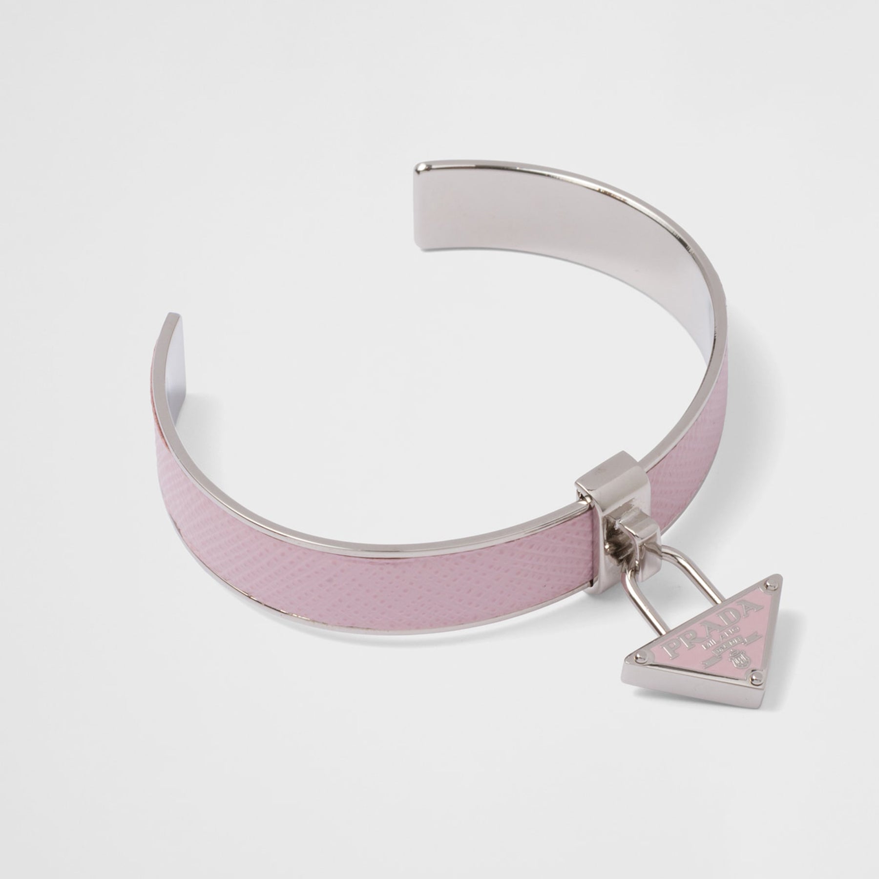 Prada Triangle Charm Cuff 18K Gold Bracelet