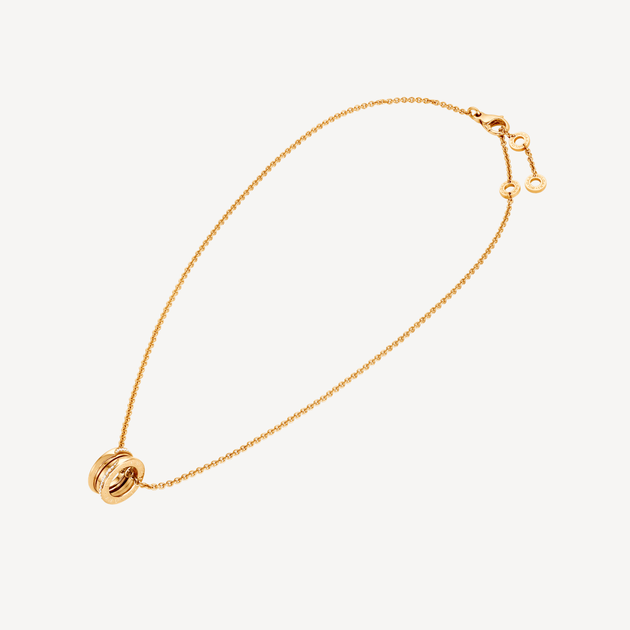 B.zero1 Demi-Pave Diamonds 18K Gold Necklace