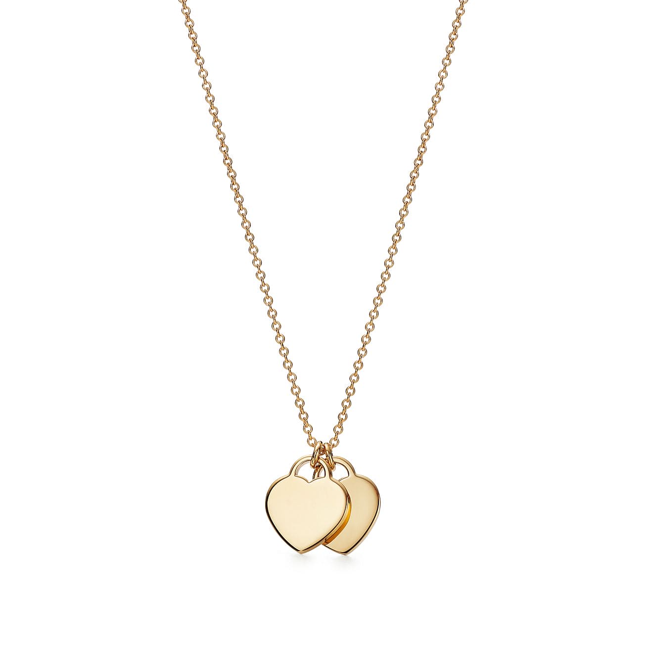 Tiffany Return to Mini Double Heart 18K Gold Necklace