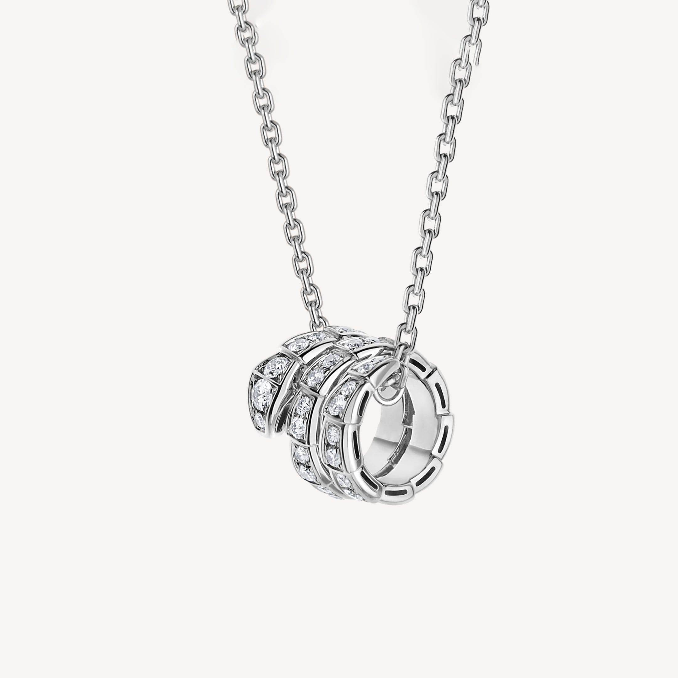 Bvlgari Serpenti Viper Pave Diamonds 18K Gold Necklace