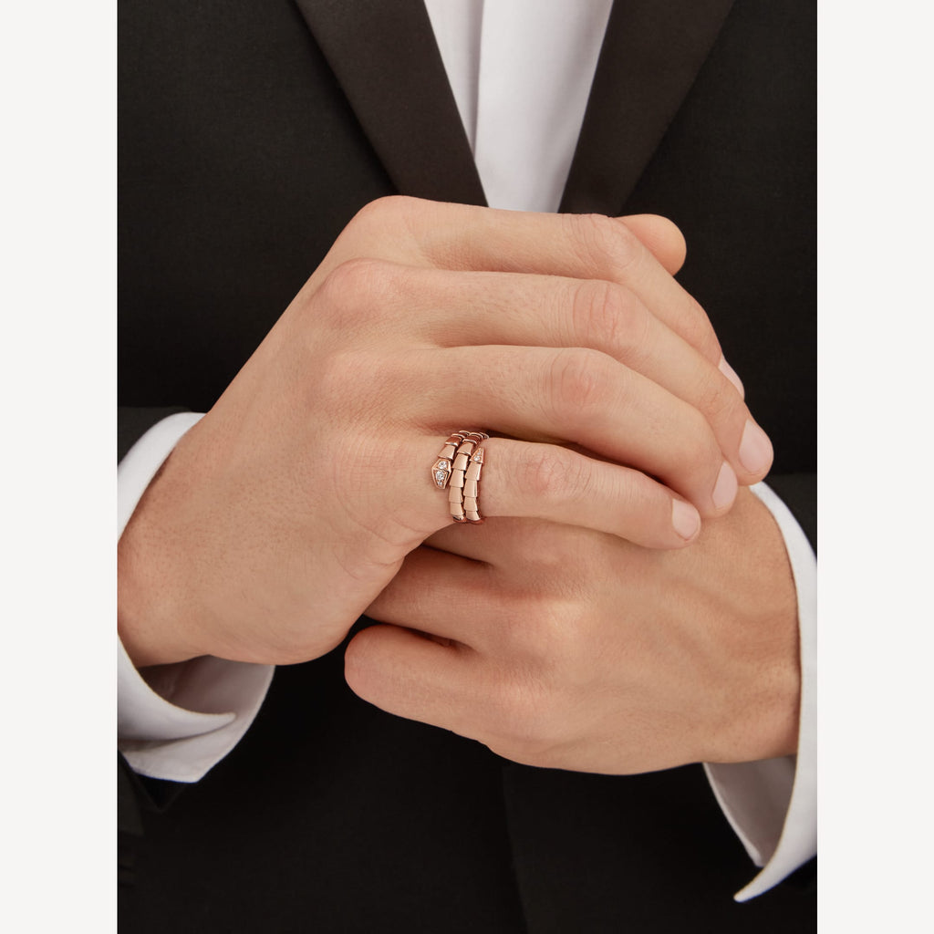 Bvlgari Serpenti Viper Demi Diamond 18K Gold Ring