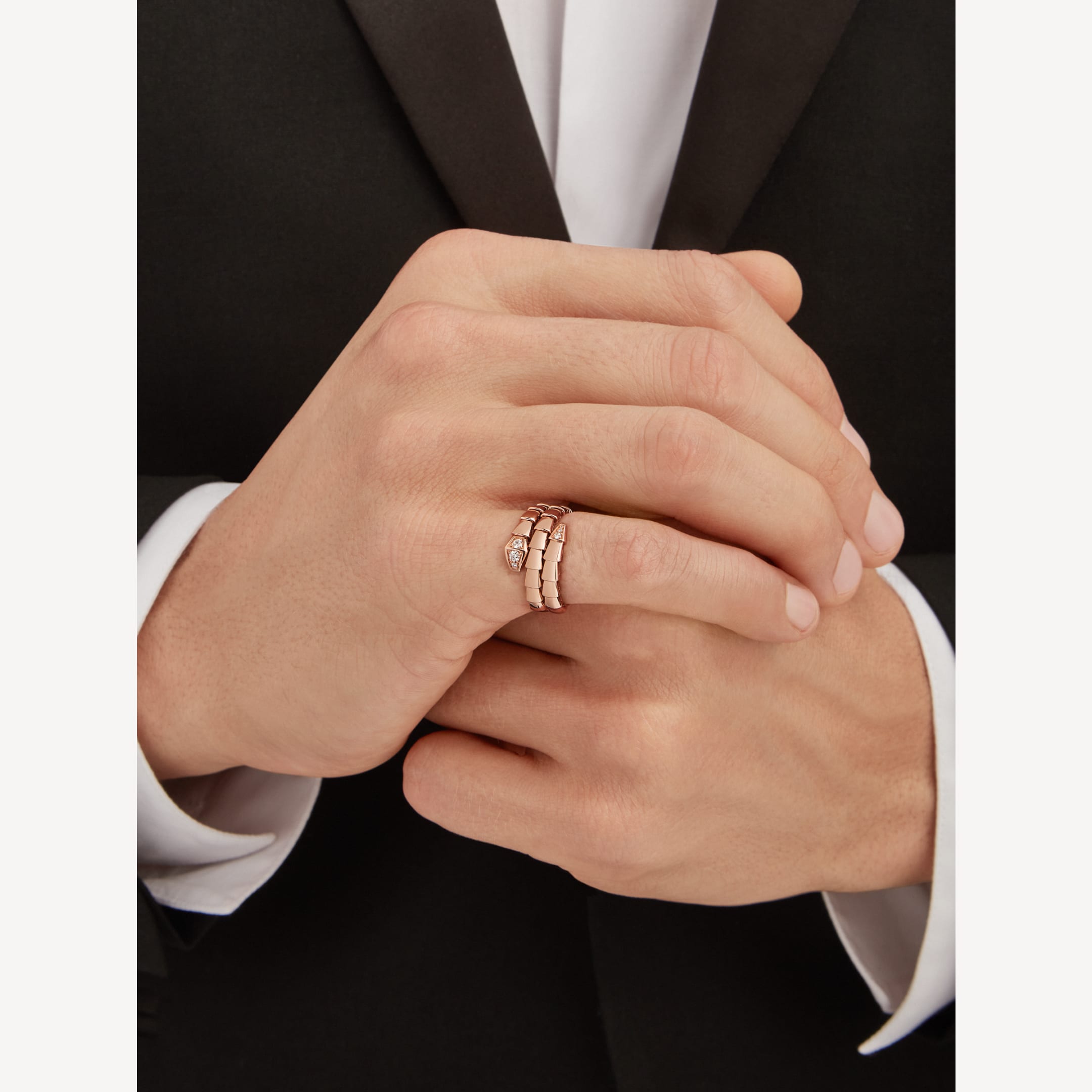 Bvlgari Serpenti Viper Demi Diamond 18K Gold Ring