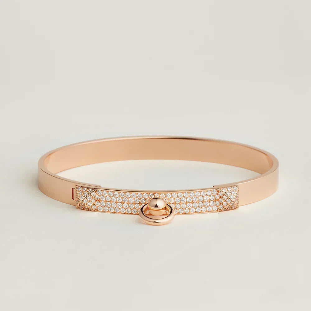 Hermes Collier De Chien Diamond 18K Gold Bracelet