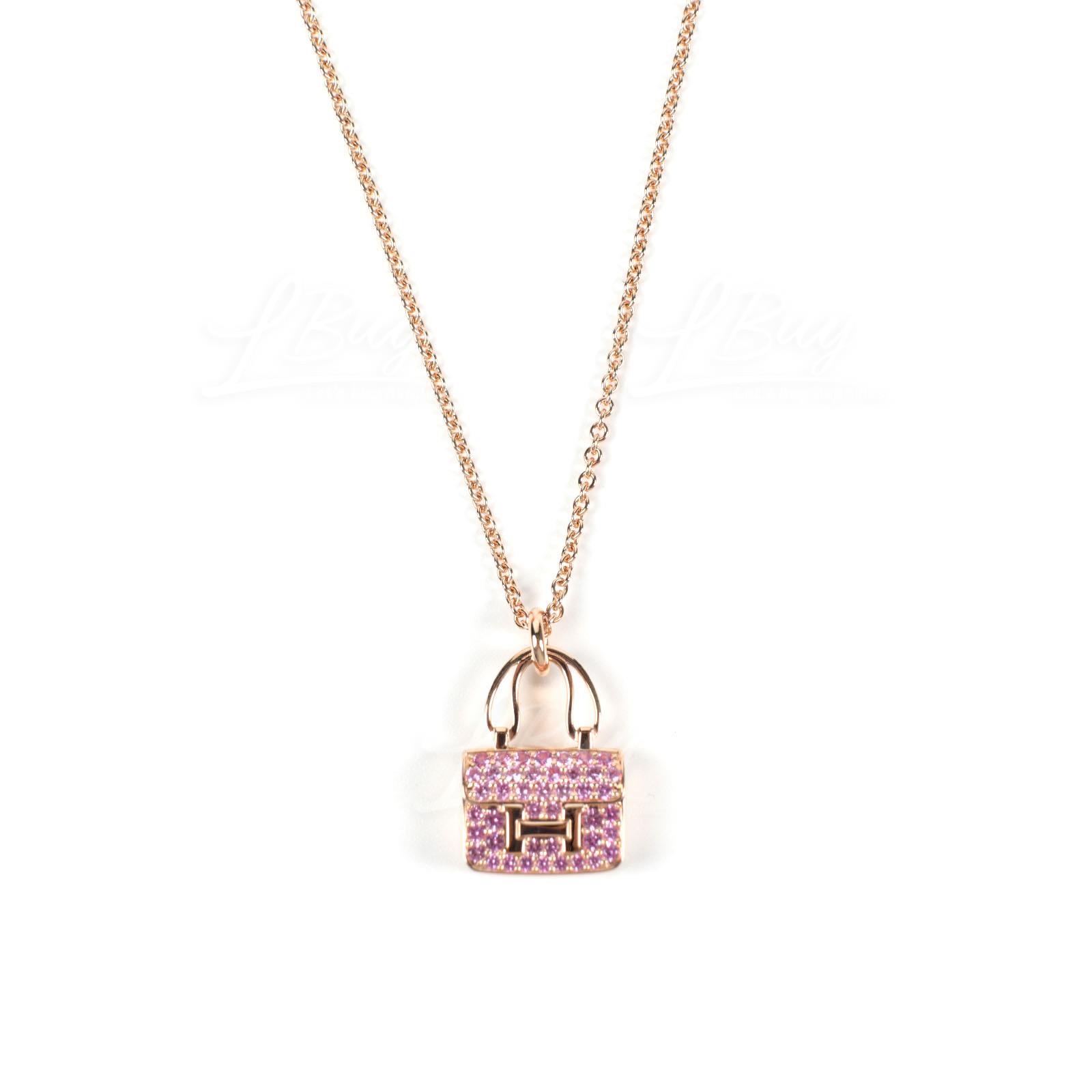 Amulettes Constance Pink Diamonds Pendant 18K Gold Necklace