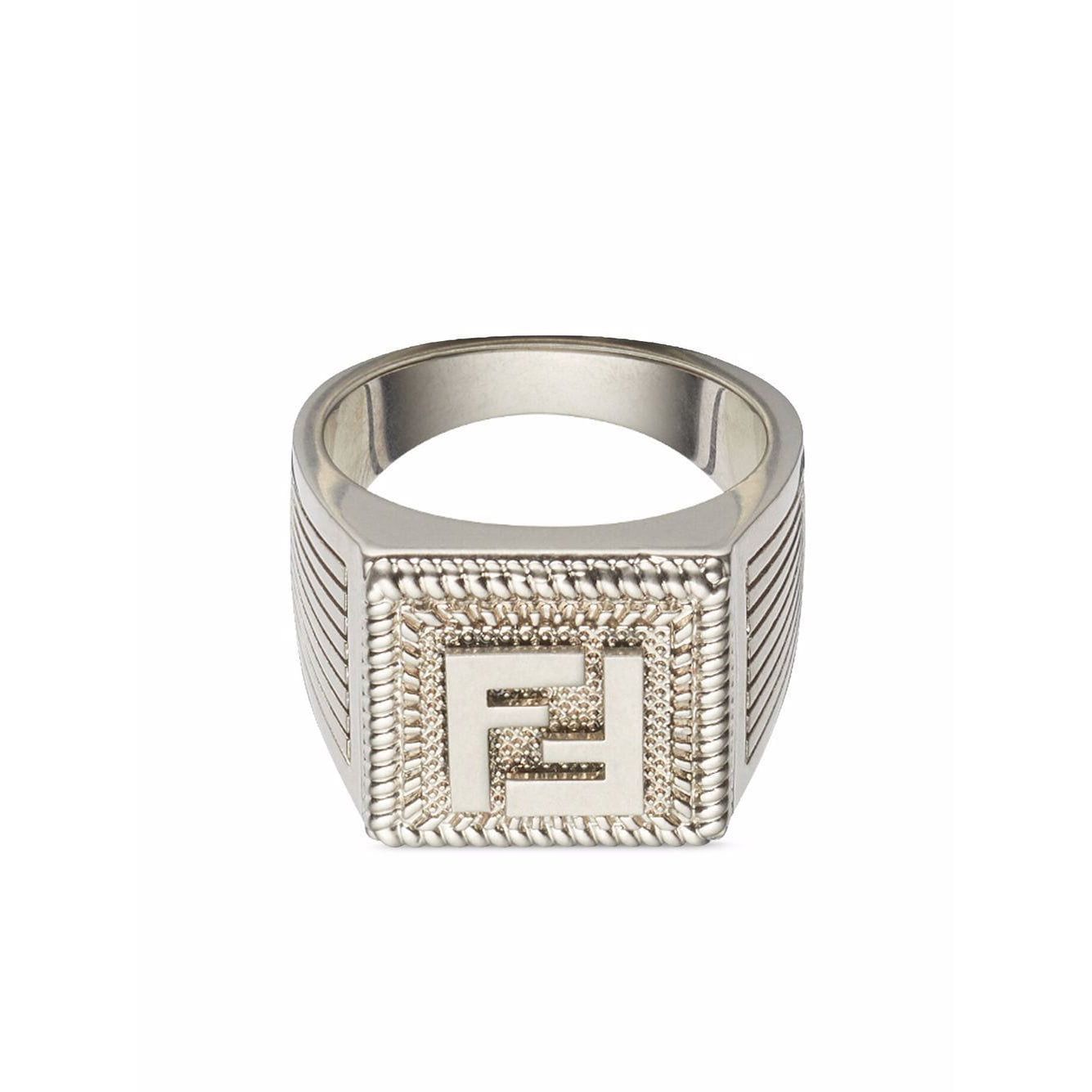 FF Guillochet 18K Gold Ring