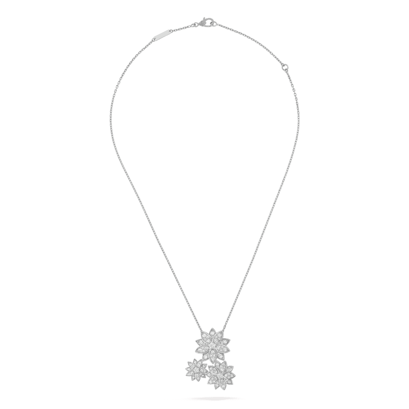 Three Flowers Lotus 18K Gold Necklace