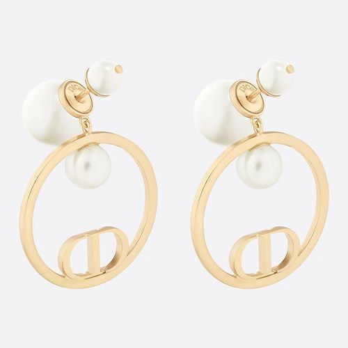Dior Circle Pearls 18K Gold Earrings