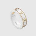 Gucci Double Interlocking Gucci Icon White Zirconia 18K Gold Ring