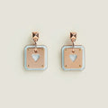 Hermes As De Celine White 18K Gold Earrings