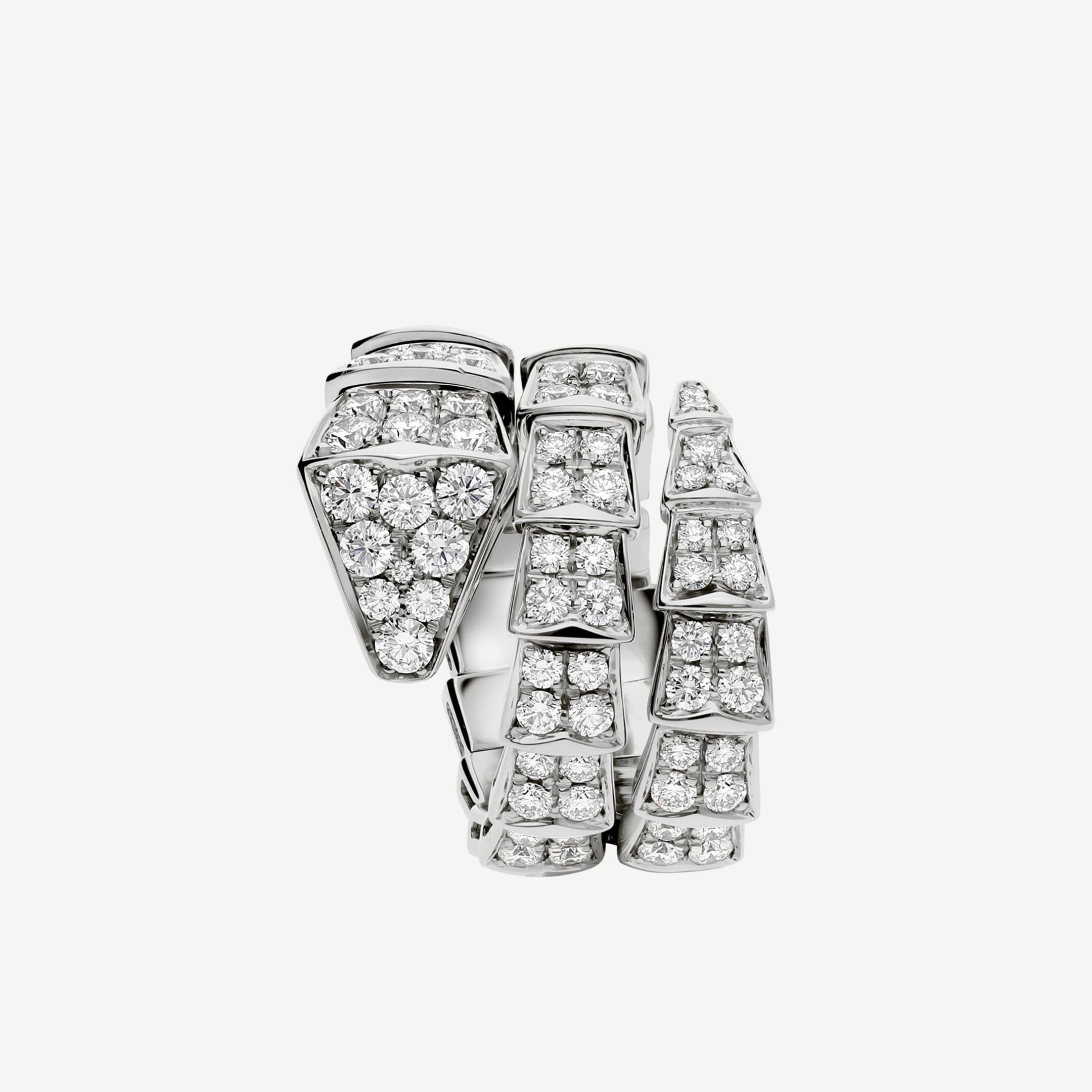 Bvlgari Serpenti Viper Full Pave Diamond 18K Gold Ring