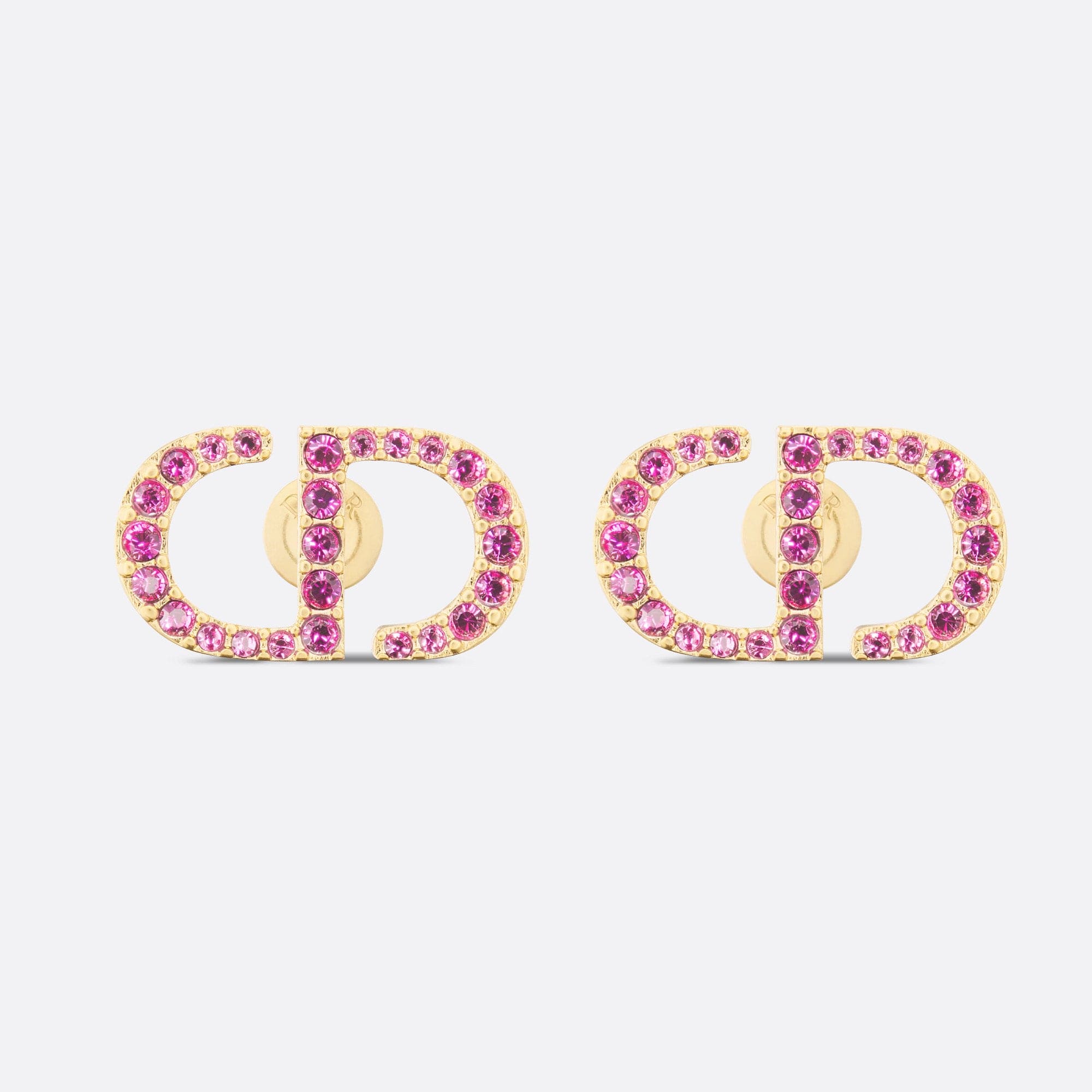 Dior Petit Stud Fuchsia Crystals 18K Gold Earrings