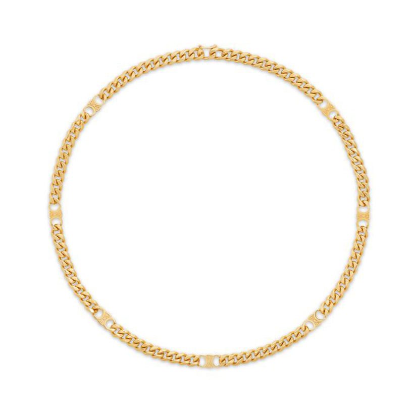 Dior Celine Small Gourmette 18K Gold Necklace