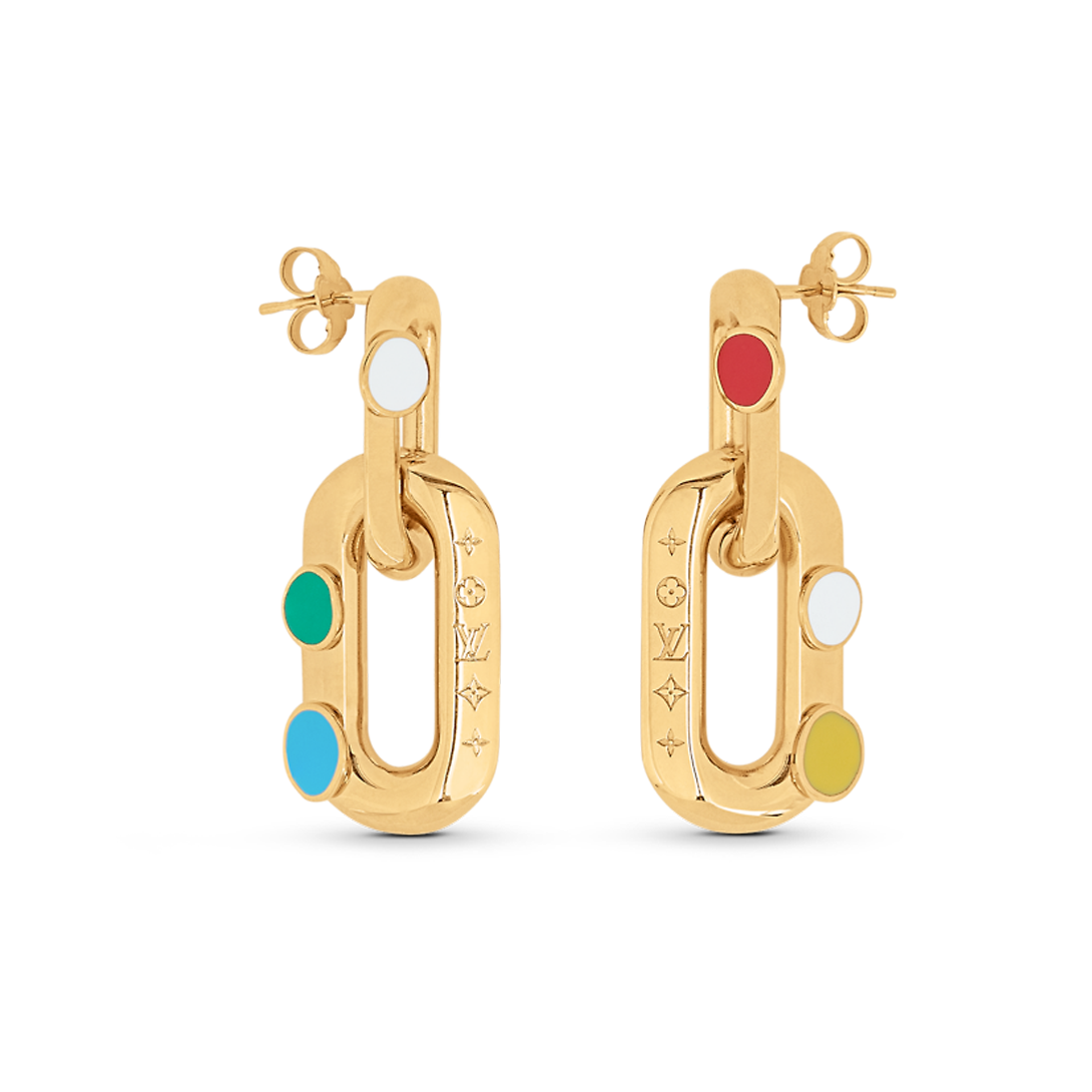 Louis Vuitton x YK LV Edge Painted Dots 18K Gold Earrings