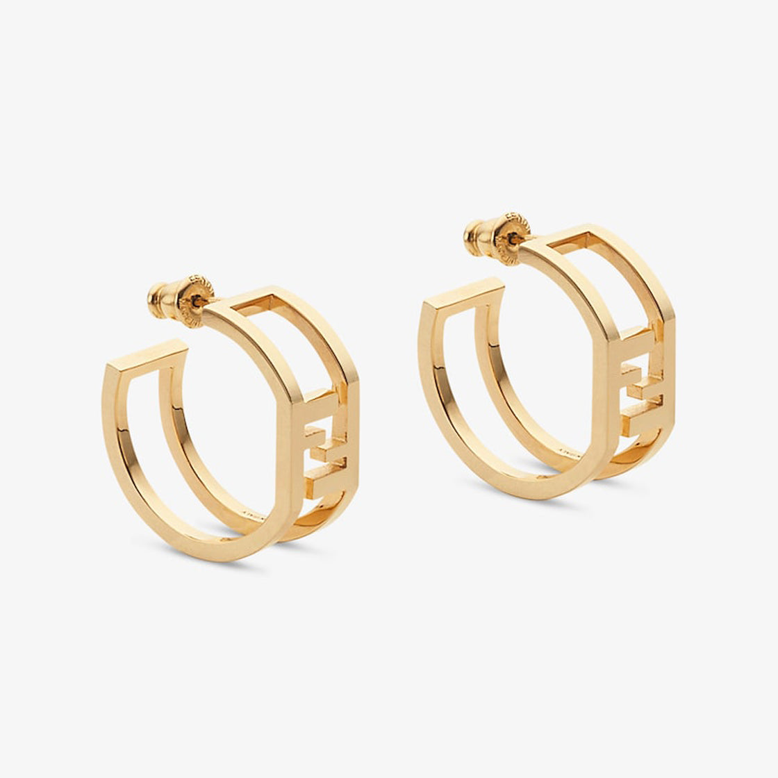 Fendi Forever Oval 18K Gold Earrings