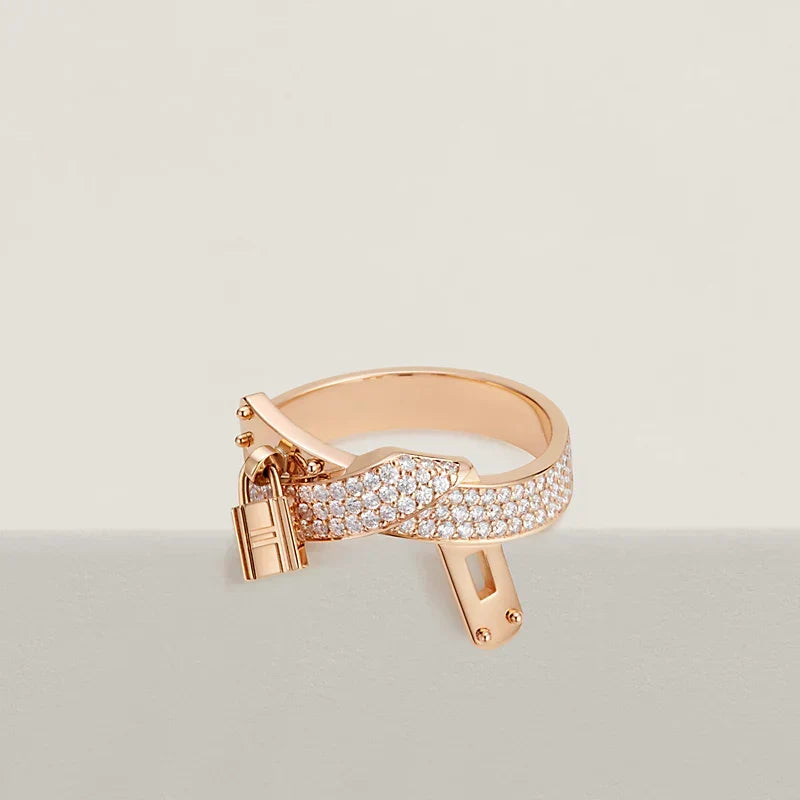 Hermes Kelly Gavroche Diamonds 18K Gold Ring