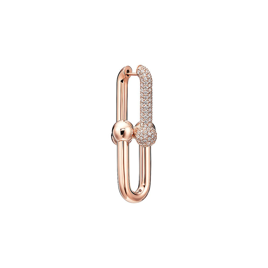 Tiffany HardWear Large Link Diamonds 18K Gold Earrings