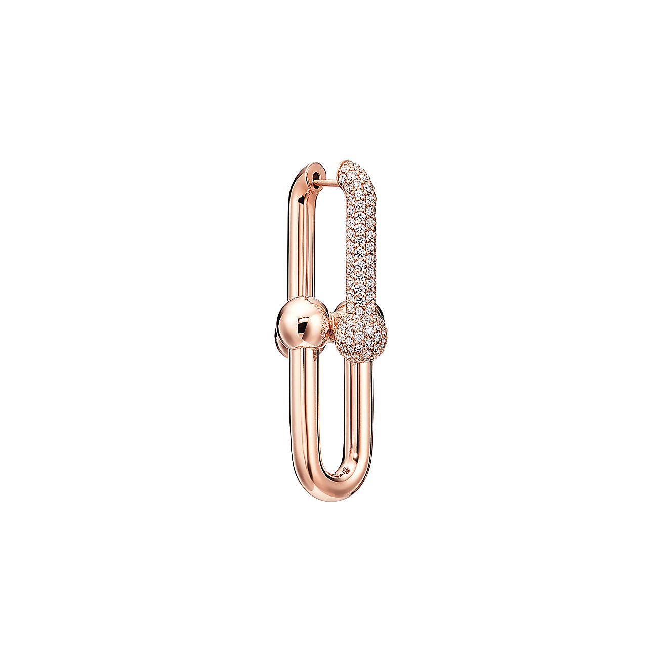 Tiffany HardWear Large Link Diamonds 18K Gold Earrings