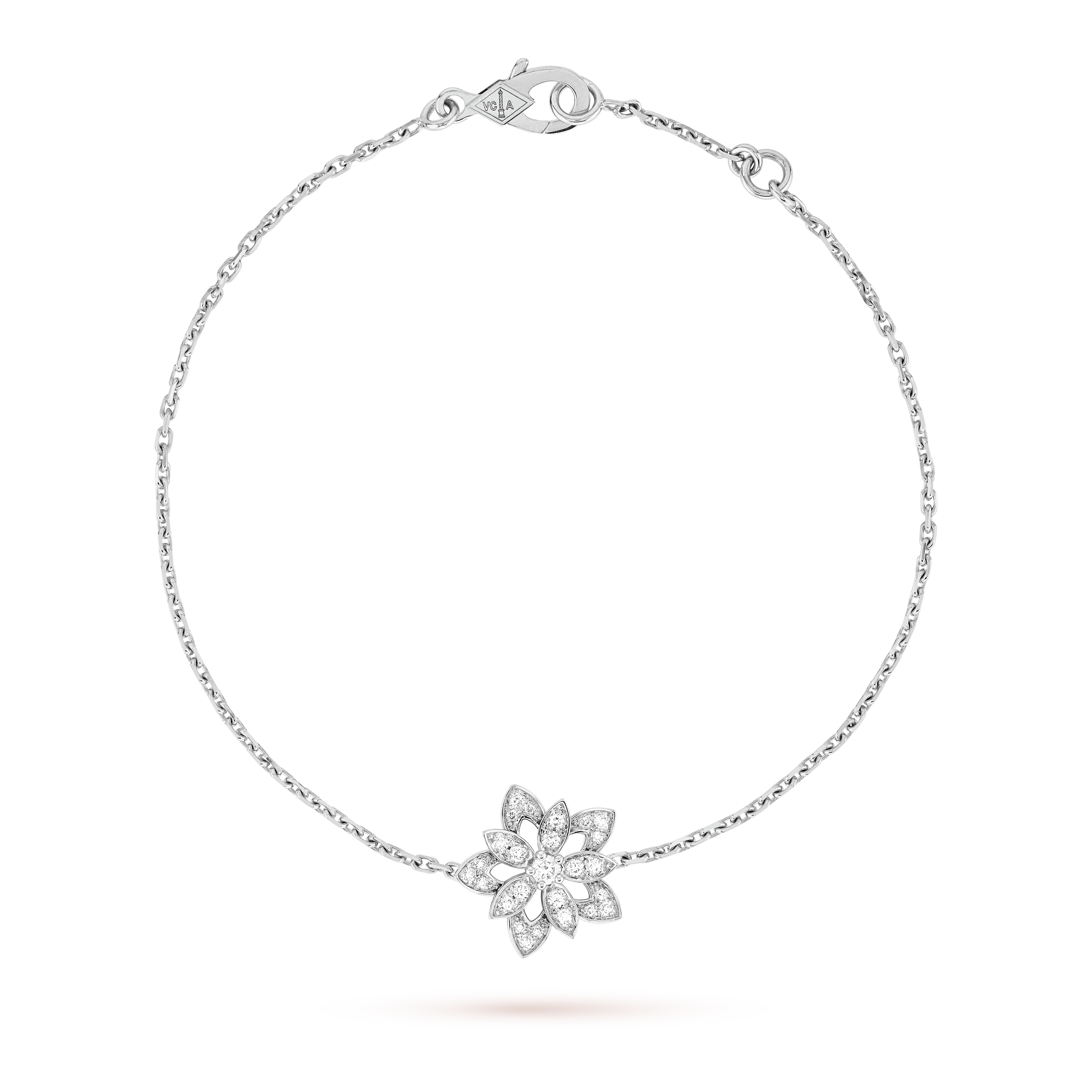 Lotus Openwork Pendant 18K Gold Bracelet