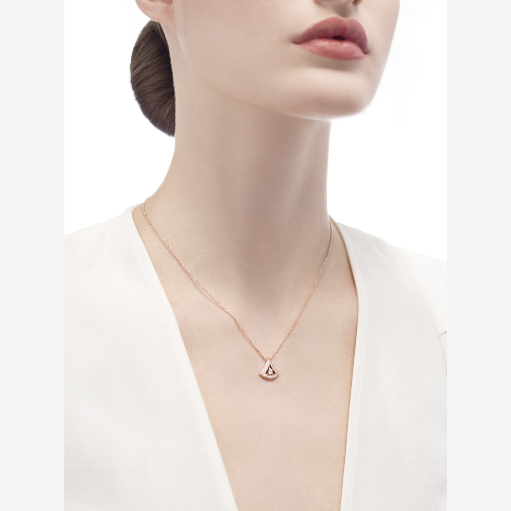 Bvlgari Dream Pave Diamond Openwork 18K Gold Necklace