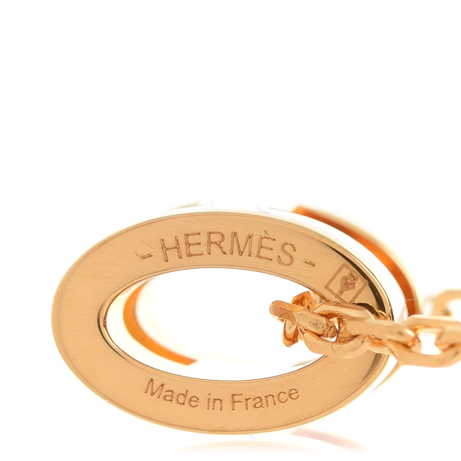 Hermes Mini Pop White 18K Gold Necklace