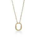 Tiffany Lock Pendant Pave Diamonds 18K Gold Necklace
