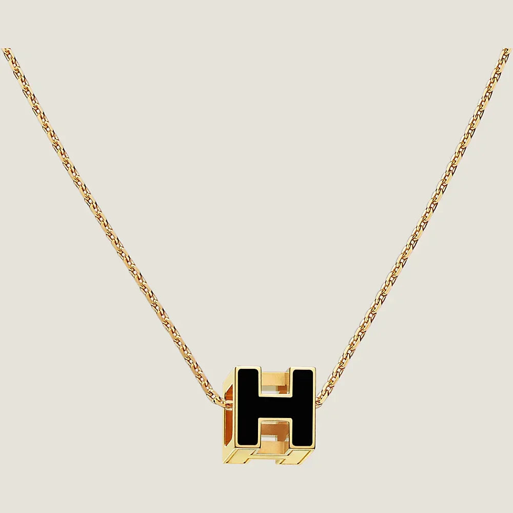 Hermes Cage D'H 18K Gold Necklace