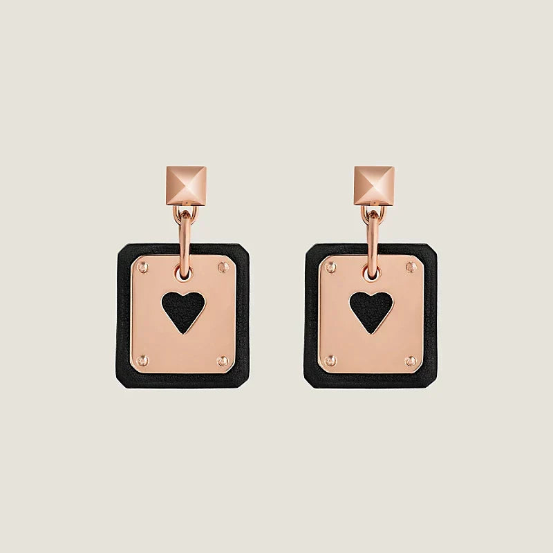 Hermes As De Celine Black 18K Gold Earrings