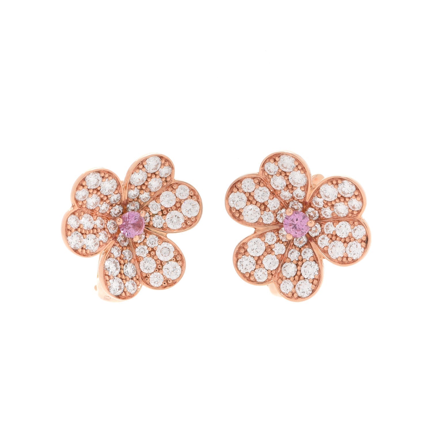 Frivole Pink Sapphire 18K Gold Earrings