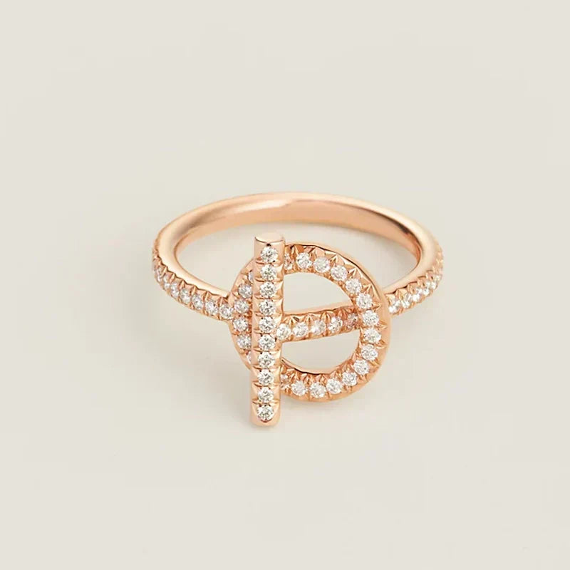 Hermes Echappee Diamond 18K Gold Ring
