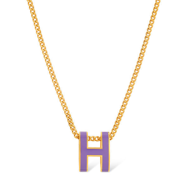 Hermes Mini Pop Purple 18K Gold Necklace