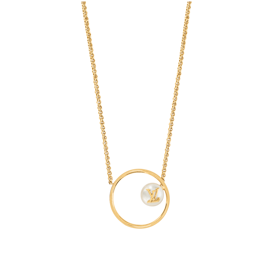 Louis Vuitton Eclipse Pearls 18K Gold Necklace