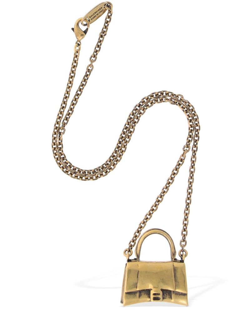 Balenciaga Hourglass Bag 18K Gold Necklace