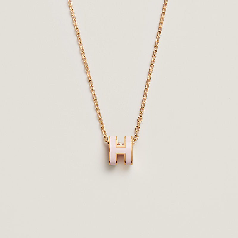 Hermes Mini Pop Pink 18K Gold Necklace