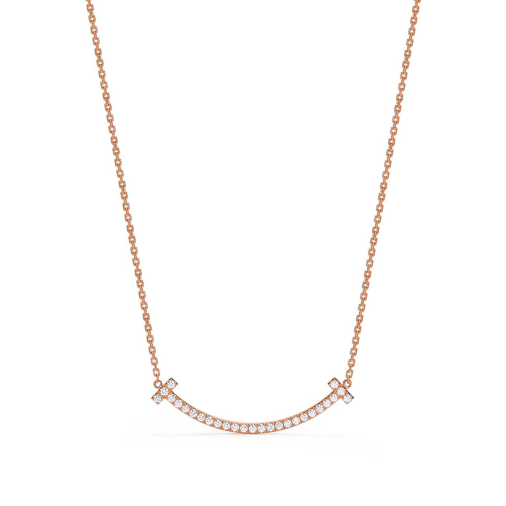 Tiffany Medium Diamond Pendant 18K Gold Necklace