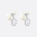 Dior Tribales White Resin Pearls 18K Gold Earrings