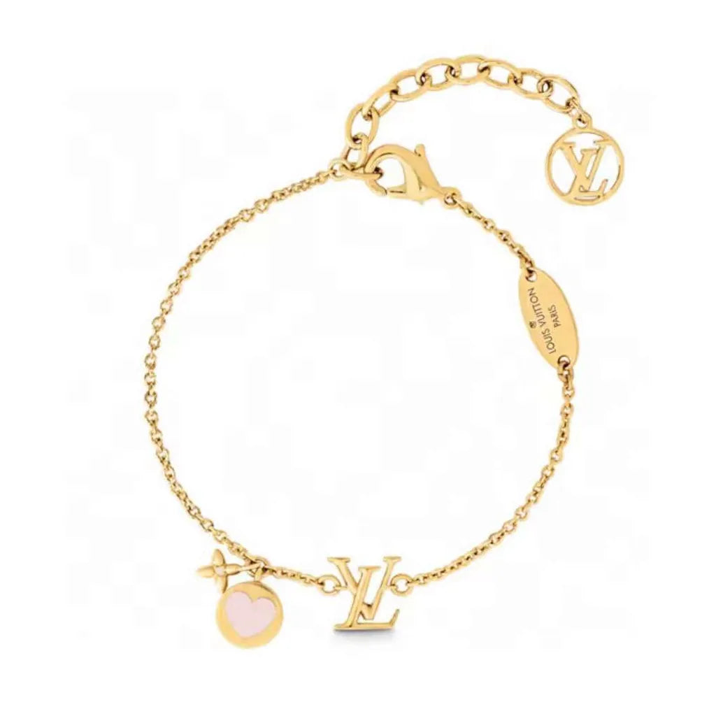 Louis Vuitton Iconic Pink Heart 18K Gold Bracelet