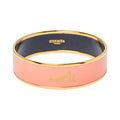 Hermes Enamel Cal ̈ ̈che Wide Bangle 18K Gold Bracelet