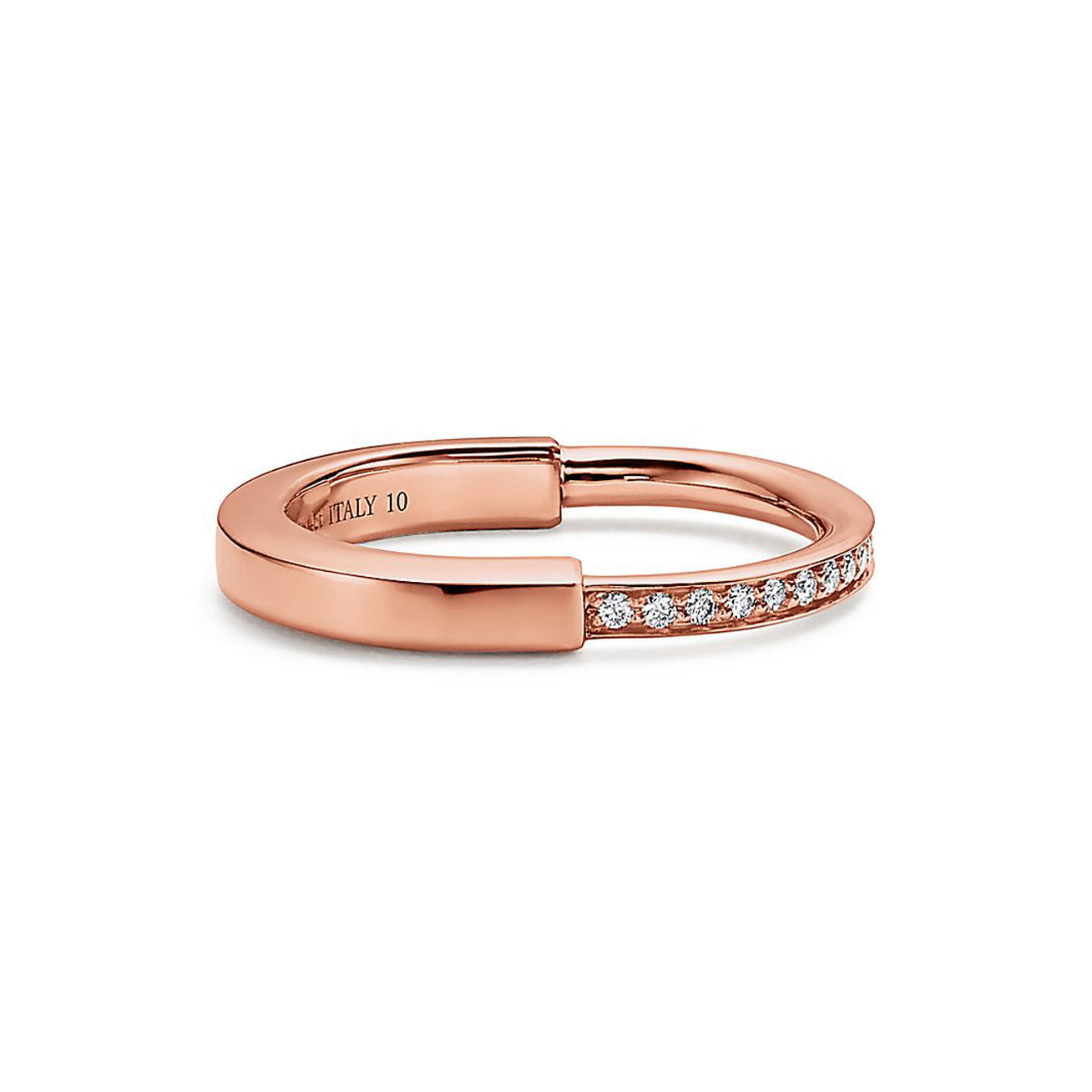 Tiffany Lock Diamonds 18K Rose Gold Ring