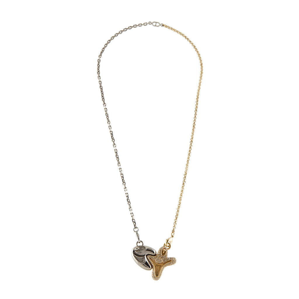 Dior Homme x Kenny Scharf Crystal Pendant 18K Gold Necklace