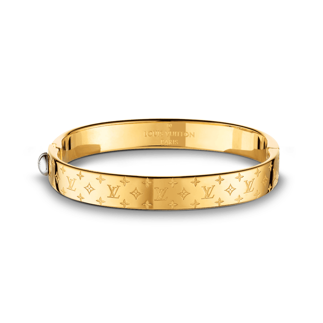 Louis Vuitton Nanogram Cuff 18K Gold Bracelet