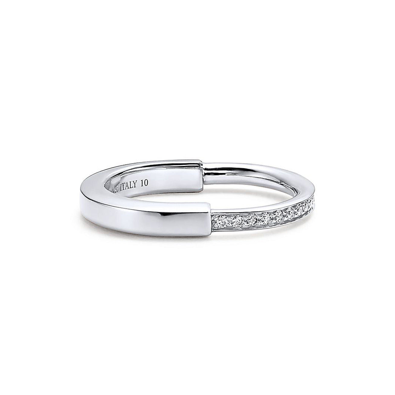 Tiffany Lock Diamonds 18K White Gold Ring