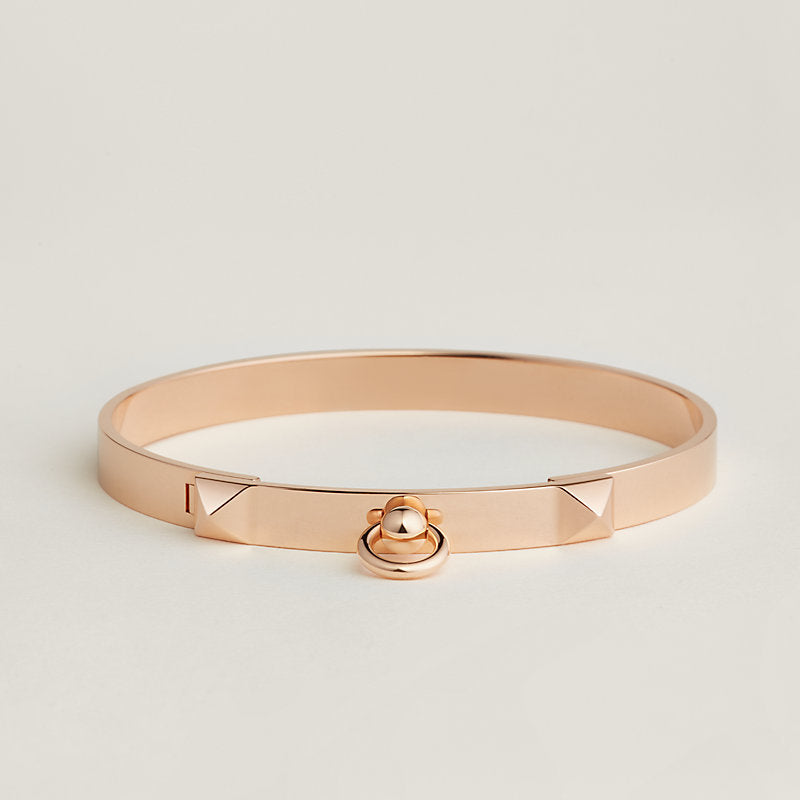 Hermes Collier De Chien 18K Gold Bracelet