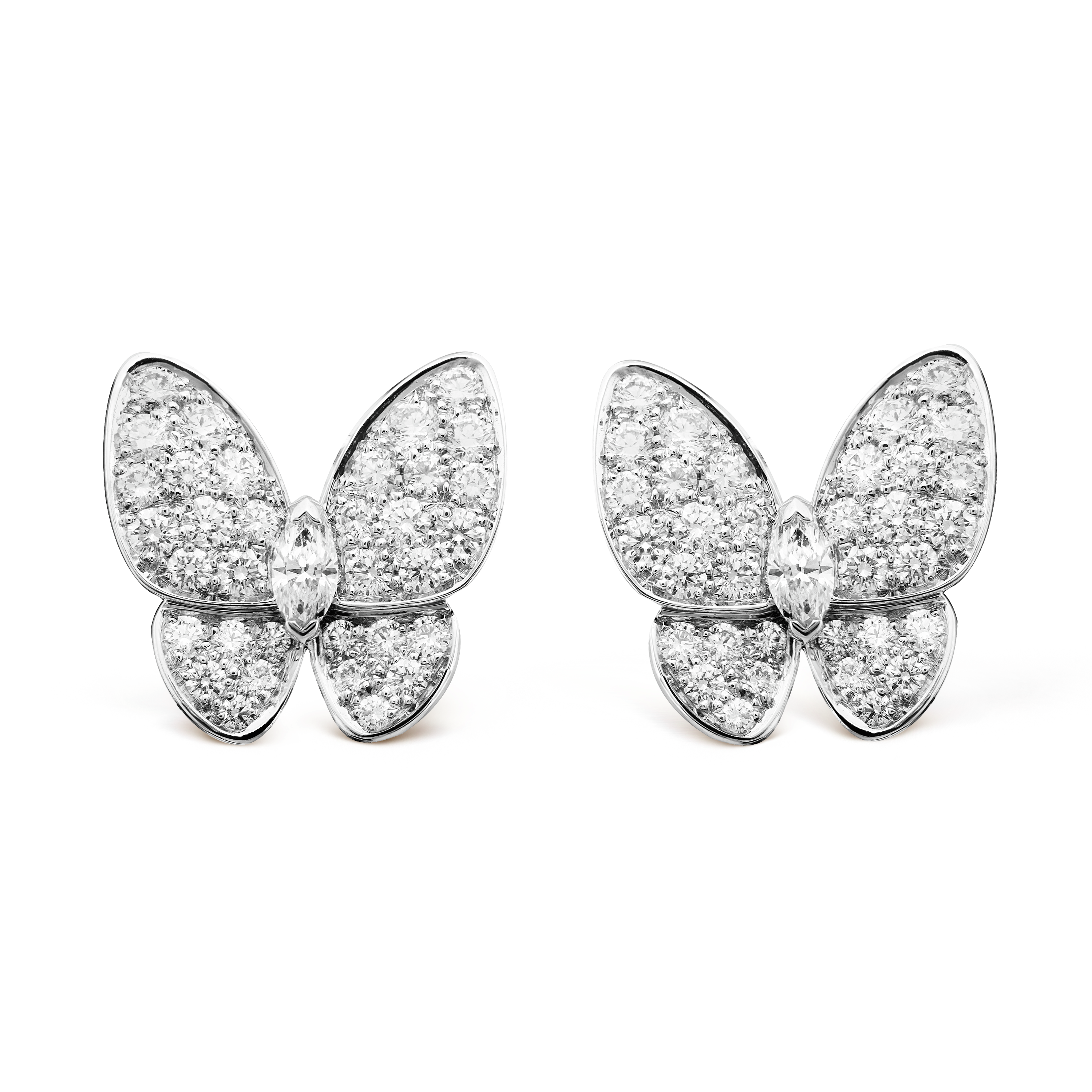 Two Butterfly Diamonds 18K Gold Earrings