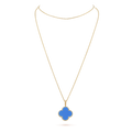 Magic Alhambra Agate Clover 18K Gold Necklace
