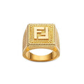 FF Guillochet 18K Gold Ring