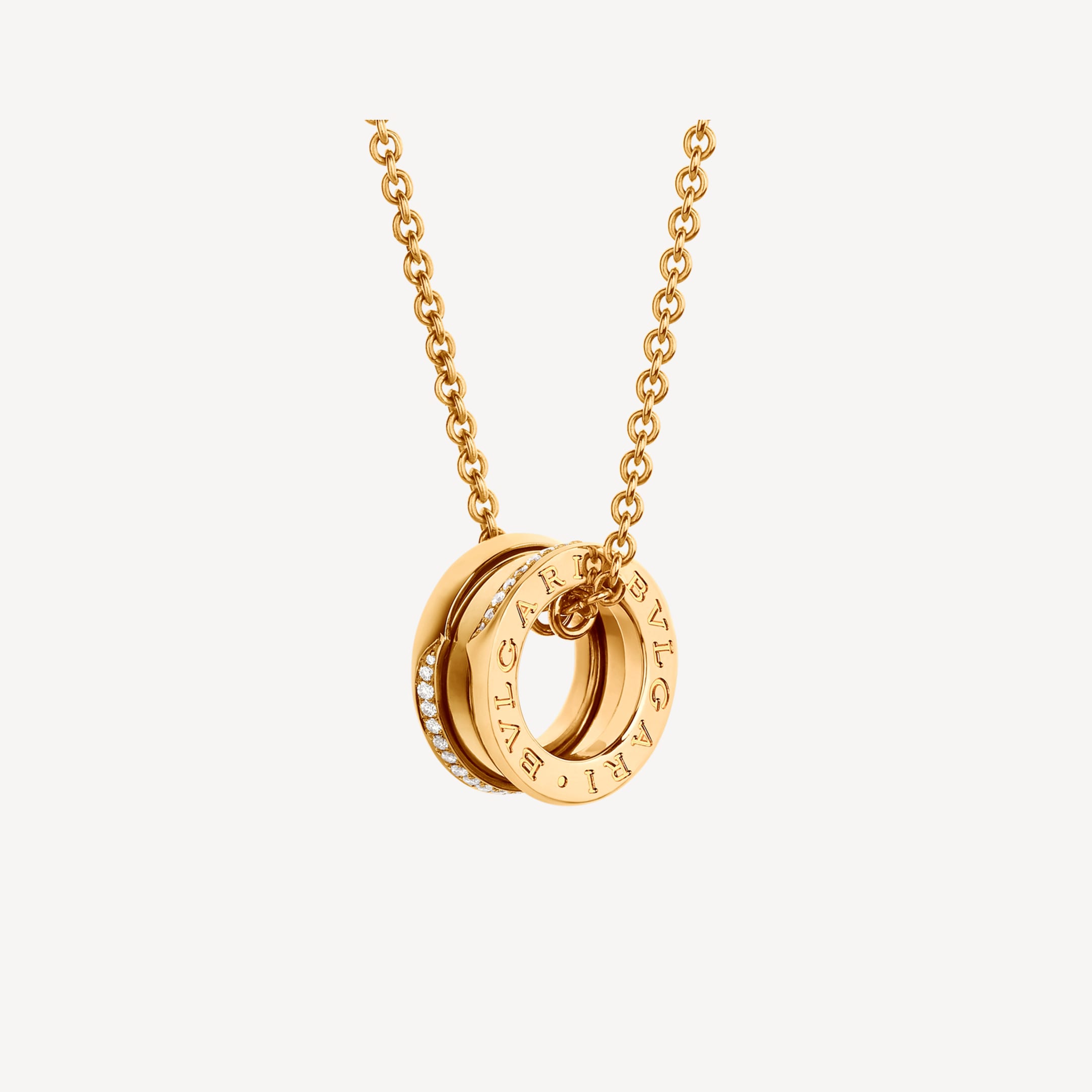B.zero1 Demi-Pave Diamonds 18K Gold Necklace