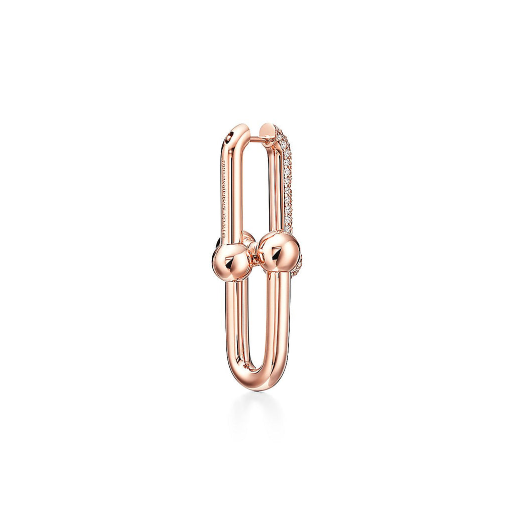 Tiffany HardWear Large Link Diamonds 18K Gold Earrings