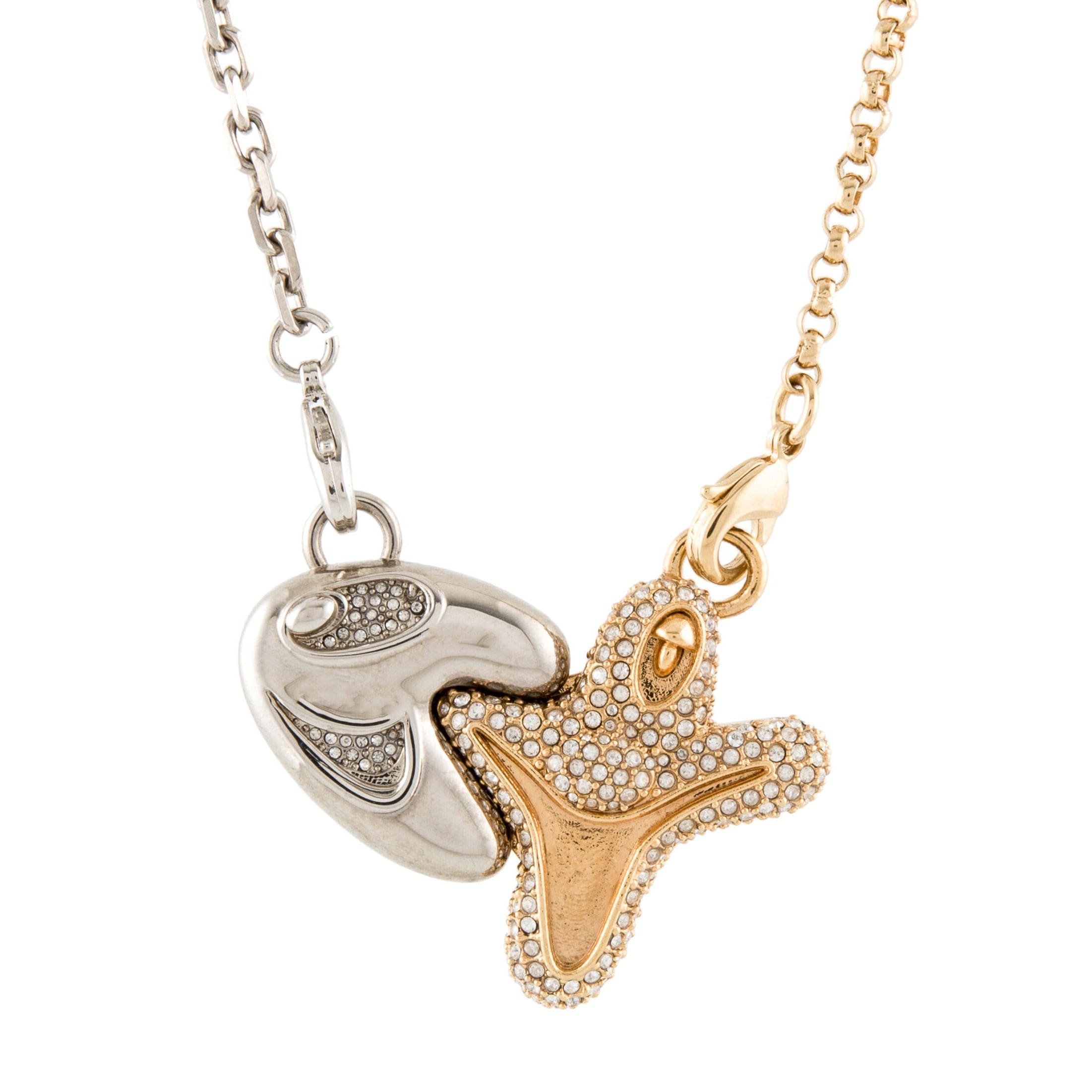 Dior Homme x Kenny Scharf Crystal Pendant 18K Gold Necklace